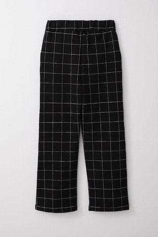 Breeze Kız Çocuk Kare Desenli Pantalon 8-14 Yaş, Siyah Siyah