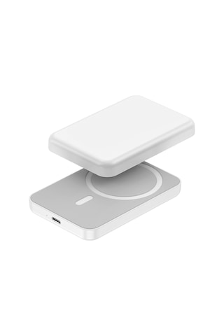 Manyetik Kablosuz 5000 Mah Powerbank Magsafe Uyumlu 5w Wireless Şarj Uçakta Kullanım Sertifikalı BEYAZ