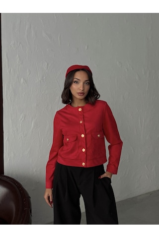 Verymoda Suet Cepli Ceket F1800 Kırmızı