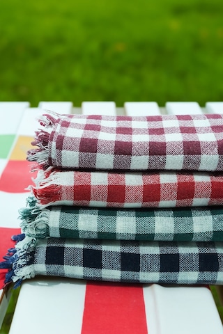 3'lü Çok Amaçlı Sofra Bezi & Piknik Sofrası & Masa Örtüsü Ekose Pötikare Desenli Çok Renkli