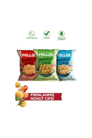 Nohut Cipsi 3'lü Mix - Mevsim Yeşillikleri 50 G + Paprika 50 G + Deniz Tuzlu 50 G