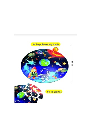 3d Uzay Yolculuğu Büyük Ahşap Puzzle - Büyük Boy 44 Parça - 60 X 60 Cm