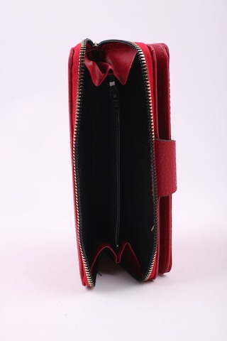 Galb Leather Büyük Boy 2 Fermuarlı Bozuk Para Bölmeli Kağıt Para Bölmeli 6 Kart Bölmeli Kadın Cüzdan 19x10 Cm Kırmızı