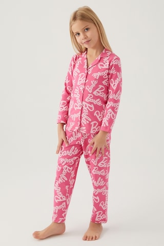 Barbie Kız Çocuk Pembe Gömlek Pijama Takımı 5274-42567 Açık Fuşya