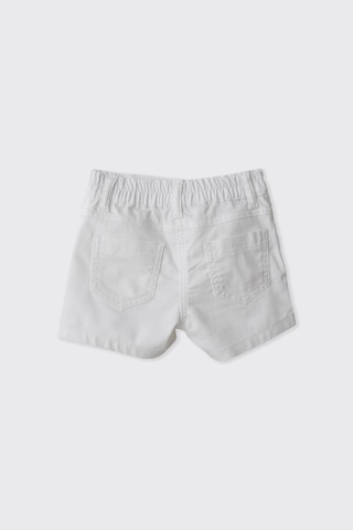 Panço Kız Çocuk Beli Lastikli Şort Beyaz