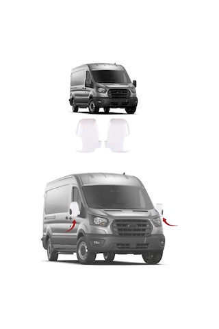 Ford Transit Uyumlu 2014-2023 Krom Ayna Kapağı 2 Parça Paslanmaz Çelik