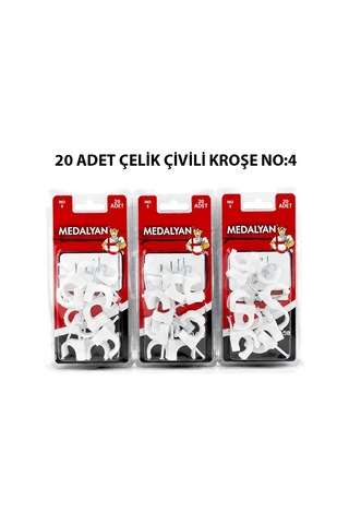 Medalyan Dl-41 Çelik Çivili Kroşe No 5 - 20'li Paket- 12'li Paket Diğer