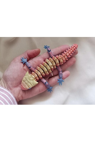 Kertenkele Oynar Eklem 3d Masa Araba Aksesuarı Renkli Multicolor Rainbow Oyuncak