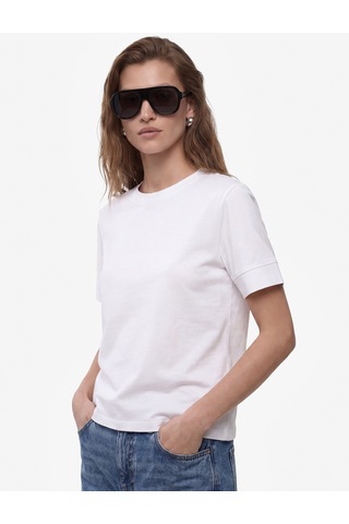 Koton Pamuklu Slim Fit Kısa Kollu Bisiklet Yaka Basic Tişört Beyaz 6sak50461ek