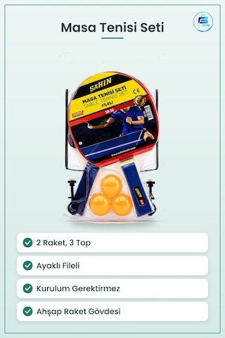 Masa Tenisi Seti 2 Raket 3 Top Ayaklı Fileli Pinpon Ev Okul Bahçe