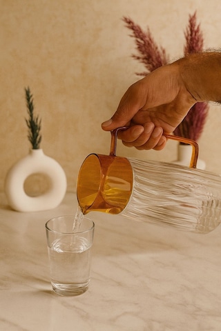 Morponi Borosilikat Cam Lina Sürahi Amber 1600 Ml