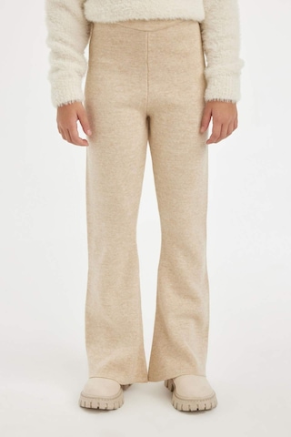 Defacto Kız Çocuk Flare Fit İspanyol Paça Basic Düz Triko Pantolon A6029A824WNBG588 Bej