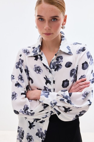 Sateen Desenli Salaş Gömlek - Siyah-136805 Siyah