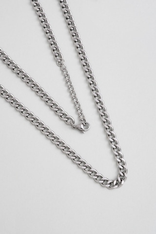 Örgü Model Çelik Erkek Kolye Gri