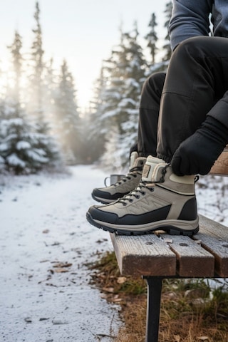 Enoch Erkek Kürklü İçi Yünlü Su Geçirmez Outdoor Trekking Ve Kışlık Bot Bej