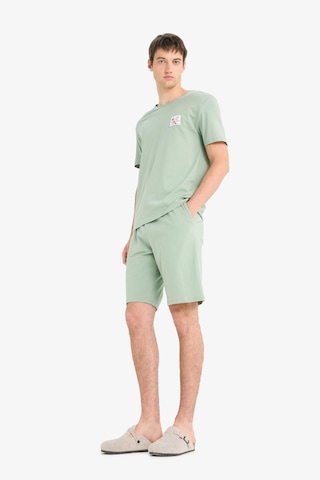 Defacto Pijama Takımı Baskılı Kısa Kollu Üst Şort F6184ax25spgn1107 Yeşil