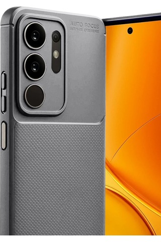 Vivo Y29 4g Uyumlu Kılıf Karbon Tasarım Kamera Korumalı Silikon Telefon Kılıfı Kapak Gri