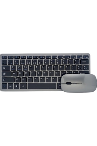 Bluetooth Ve 2.4g Destekli Kablosuz Klavye Mouse Seti Şarj Edilebilir Optik