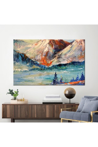 70x100cm 1 Parça Kanvas Tablo, Soyut Dağ