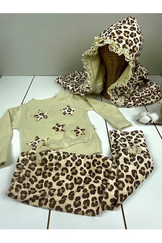 Hippil Baby Leopar Desenli 3lü Takım
