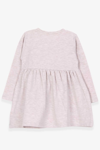 Breeze Kız Çocuk Elbise Ayıcık Aksesuar Detaylı 2-6 Yaş, Bej Melanj