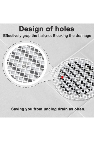 Neevoyu Banyo Lavabo Tıkanıklık Önleyici Tek Kullandım Atıcı Saç Filitresi, 30 Adet 9cm Camurluk Filtre Sticker Beyaz