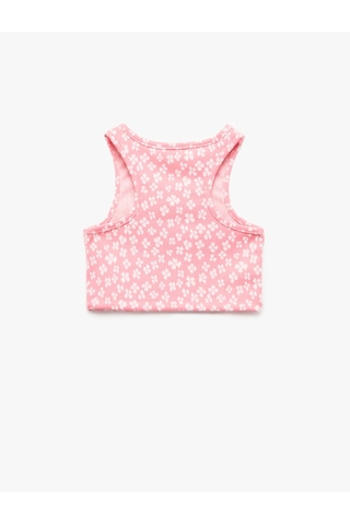 Koton Bisiklet Yaka Kolsuz Çiçek Desenli Crop Atlet Pembe Desenli 5skg30125ak Pembe Desenli