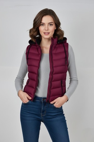 Baglan Kadın Kapüşonlu Spor Yelek 5000 Bgl-st04894 Bordo