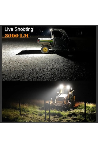Offroad Sis Lambası 4 Led Beyaz 20w 12-30v 2 Adet Uzun Kablosuz / Lass399