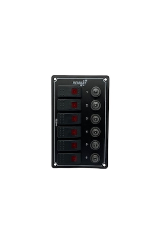 Tekne Karavan 6lı Sigorta Paneli Otomatik - Marin Sigorta Paneli Siyah