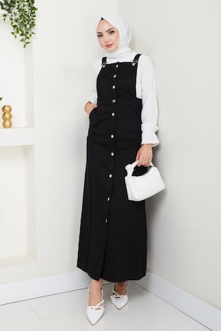 Boydan Düğmeli Gabardin Jile 1552 - Siyah Siyah