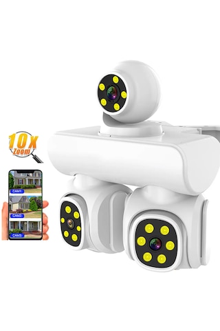 Yeni 9mp Uhd 3 Ekran Kablosuz Wifi Ağ Video Gözetim 4k 360 Derece