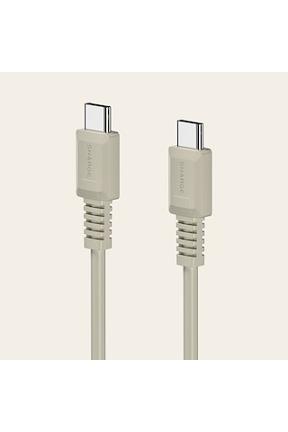 Sharge Retro Usb-c To Usb-c 100w Hızlı Şarj Kablosu - Gri