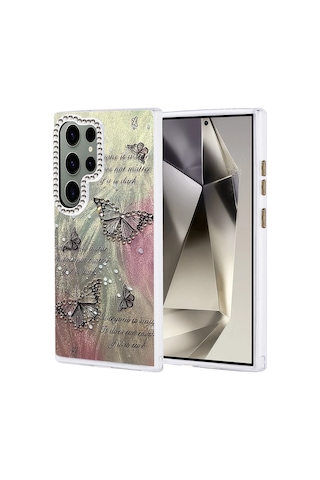 Uray Store Samsung Galaxy Uyumlu S24 Ultra Kılıf Blade Aynalı Desenli Kapak - Desen 6