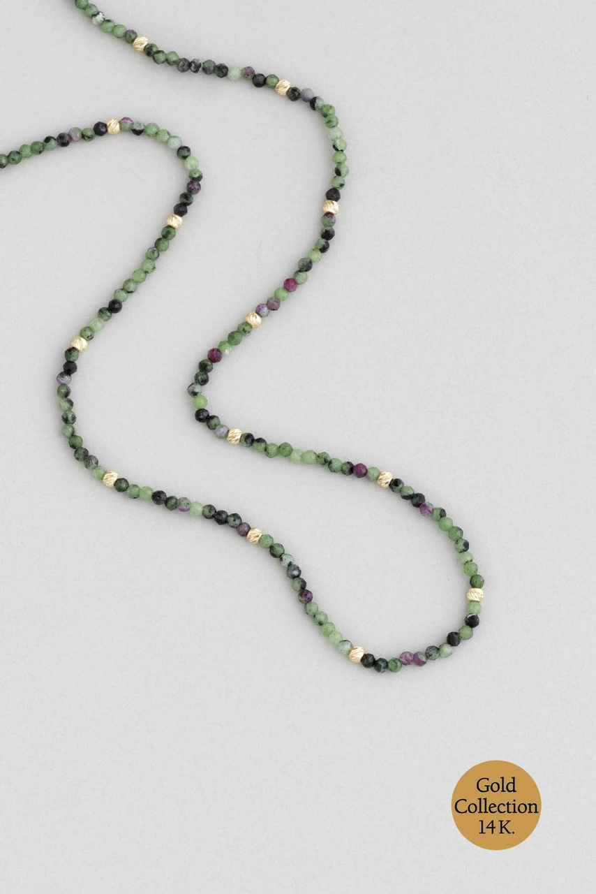 Turmalin Taşlı 14 Ayar Altın Kolye Turmalin Taşlı 14 Ayar Sarı Altın