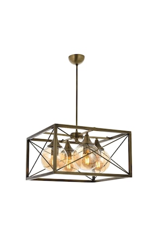 Av-60127-4e Eskitme Kaplama Modern Avize E27 Metal Cam 45cm Çok Renkli