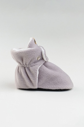 Organik Pamuk Astarlı, Bebek İlk Adım Ayakkabısı, Kaydırmaz Taban, Bebek Pandufu, Bej Patik Gri