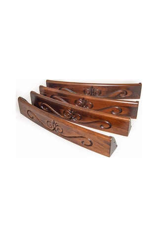 Helena Wood Art Elliptic Oval El Yapımı Masif Ahşap Oymalı Okey Takım