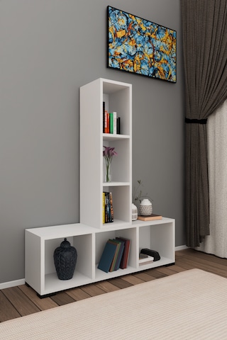 Yvz Home Jüpiter -1 Kitaplık Beyaz