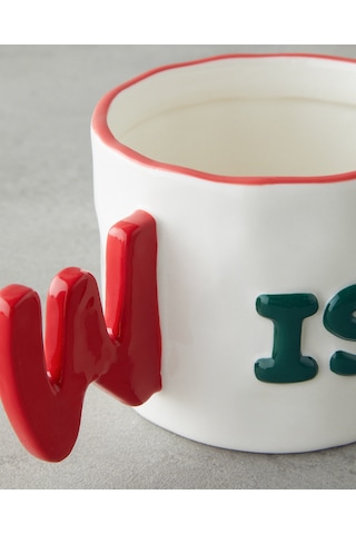 English Home Best Wishes Stoneware Kupa 400 Ml Kırmızı - Yeşil Kırmızı - Yeşil