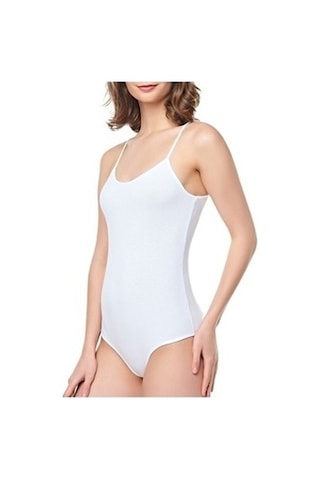 Kadın Siyah Ip Askılı Çıtçıtlı Body 6Lı