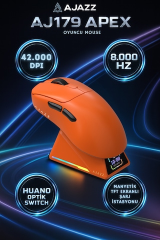 Aj179 Apex 8.000 Hz-30.000 Dpı, Huano Optik Switch-rgb Manyetik Ekranlı Şarj Doku Diğer