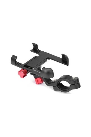 Dancemonkey Alüminyum Bisiklet Telefonu Tutucu - 360 Döner - 31.8mm Siyah Siyah