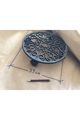 Saksı Altlığı Metal Döküm Tekerlekli Saksı Altı