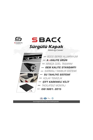 S-dizayn Ssangyong Musso Elektrikli S-back Sürgülü Kapak Siyah V1 2025 Üzeri