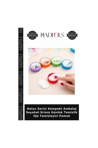 Delux Serisi Kompakt Ambalaj Seyahat Ürünü Günlük Temizlik Oje Temizleyici Pamuk