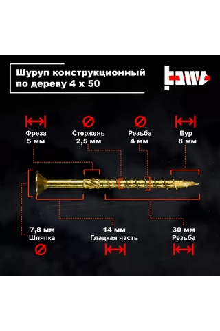 Bowt Ahşap İçin 4x50 Yapısal Vidalar, 500 Adet, Çinko 207708248 Diğer