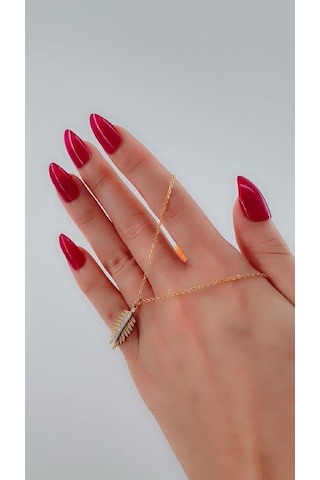 Bhs Life Kadın Gold Renk Yaprak Çelik Kolye