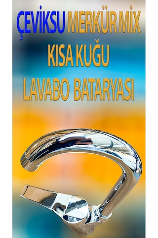 Merkür Mix Kısa Kuğu Model Lavabo Bataryası Krom