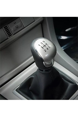 Volvo S40 V50 C30 2005-2010 Vites Topuzu Deri Kaplama Gri Şema Siyah